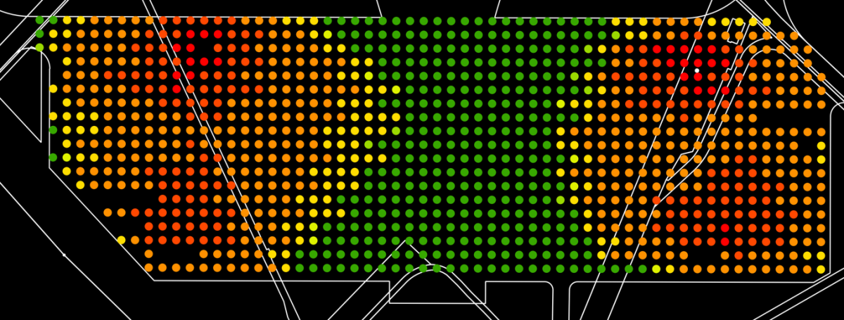 Lichtmessungen bei 8 km/h in Delta Süd, Flughafen Zürich